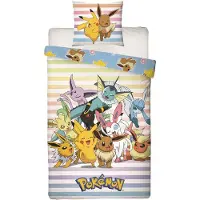 Pokémon Parure De Lit Réversible Pokémon Pikachu Et Évoli Microfibre 140 X 200 Cm