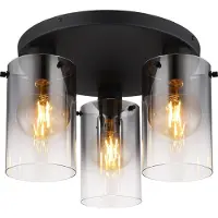 Globo Lighting Plafonnier métal noir mat, 3x E27