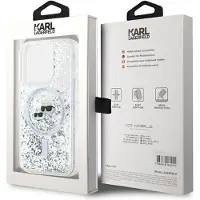 Karl Lagerfeld Coque pour iPhone 15 Pro Max MagSafe à paillettes liquides transparentes