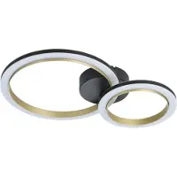 Eglo Éclairage de plafond intelligent Calliera 42cm - noir avec or - rond