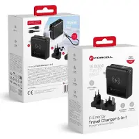 Forcell F-ENERGY chargeur multifonctionnel 45W 6in1 avec prises USB A et USB C, banque d'énergie 15000mAh et charge sans fil 15W