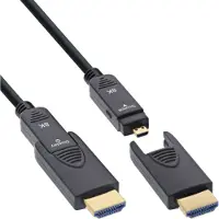 InLine Câble HDMI AOC, Câble HDMI ultra haut débit, 8K4K, noir, 10m (10 m), Câble vidéo, Noir