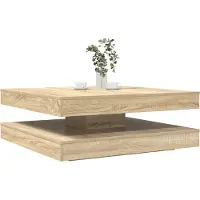 vidaXL Table basse pivotante à 360 degrés Chêne Sonoma 90x90x34,5 cm