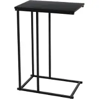 H&S Table d'appoint avec dessus en MDF noir