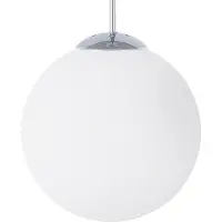 Beliani Suspension en verre blanc argenté forme boule large pour 1 ampoule style moderne cuisine salle à manger