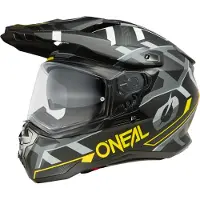 O'Neal D-SRS Square V.25 Noir Mat Gris Fluo Jaune Casque Intégral Adventure Taille XS