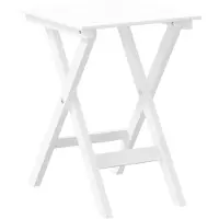 vidaXL Table d'appoint pliante blanche en peuplier massif