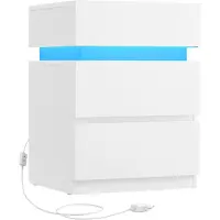 Vasagle Table De Chevet Led Multicolore