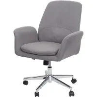 Mendler Chaise de bureau HWC-K23, chaise de bureau chaise pivotante chaise inclinable, tissu/textile avec accoudoirs ~ gris