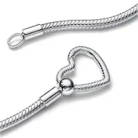 Pandora Collier Maille Serpent Fermoir Coeur