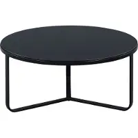 M2 Table basse Boston 2 en noir - verre, métal - H=35,5cm D=80cm