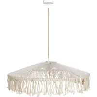 Beliani Lampe pendante à glands Beige Akobo