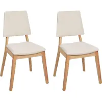 Beliani Ensemble de 2 chaises de salle à manger Merrill en bois beige clair Lumarko