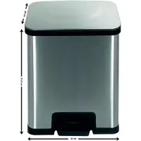 Echtwerk Powerstep Mülleimer 38,0 l edelstahl, schwarz, Poubelle, Noir, Argent