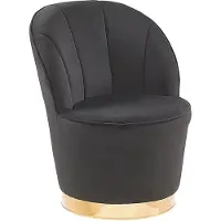 Beliani Fauteuil velours noir / or semi-circulaire ALBY