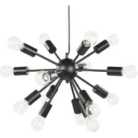 Beliani Suspension métal noir 115 cm pour 15 ampoules accessoires d'éclairage d'ambiance intérieur