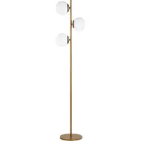 Beliani Lampadaire métal doré 153 cm 3 abat-jours en verre de forme sphérique Câble avec interrupteur Design moderne