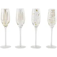 MIKASA 210ml Flute Glass 4 Units Doré