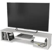 En.casa Buffet TV suspendu 'Yrela' avec passages de câbles 120 x 30 x 26 cm Blanc