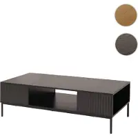 Mendler Table basse HWC-O39, Table de salon Table d'appoint Table de rangement Compartiments, mélamine MDF 39x120x60cm aspect bois noir