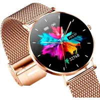 Manta Alexa women's smartwatch gold + pink strap