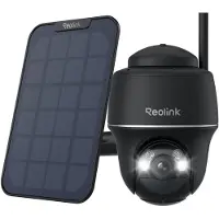 Reolink 2k+ 5MP batterie/panneau solaire caméra de surveillance, 5/2,4 GHz WiFi, vision nocturne couleur, Pan & Tilt, détection de personne/véhicule/animal, IP64, noir