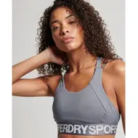 Superdry pour femme. WS311692A Soutien-gorge élastique Logo Train gris (44), Sport, Multisport, Polister recyclé, Durable