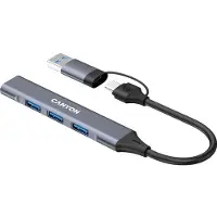 Canyon DS-02, Hub USB-C, 4 ports, 3xUSB 2.0 480Mbps, 1xUSB 3.0, 5Gbps, adaptateur USB-C/USB-A, gris
