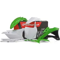 Polisport Mx Kawasaki Kx85/100 14-20 Oem 14-15 90632 Plastics Kit Vert,Blanc