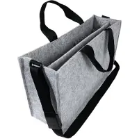 Sigel Sacoche pour ordinateur portable Desk Sharing Bag Classic L, pour ordinateurs portables jusqu'à 17,3″, 2 grands et 5 petits compartiments, poignées, bandoulière, feutre synthétique gris clair