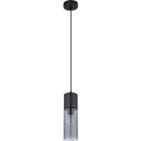 Globo Suspension - Gris - Noir mat - Métal - Verre fumé - 1 flamme - 10 x 152 cm