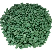 LEGO : 250 briques profilées 1x2 en vert sable