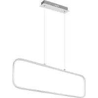 Globo Lighting Lampe à suspendre métal nickel mat, métal nickel mat, plastique opale, câble PVC transparent, LxlxH : 800x100x1200mm, incl. LED 24W 230V, 2770lm Source, 1400lm Output, 3000K