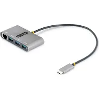StarTech.com .com Hub USB-C à 3 ports avec Ethernet - 3x USB-A - USB 3.0 5Gbps - Alimentation par Bus - Hub USB Thunderbolt 3 - Adaptateur USB C Ethernet - Splitter USB-C vers USB-A - Adaptateur de Voyage