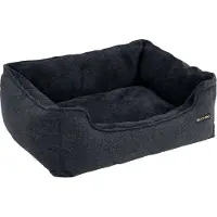 Songmics Lit pour chien avec housse amovible, gris foncé, 90 x 75 x 25 cm