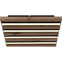 Globo Lighting Plafonnier LED, aspect bois, brun, L 30 cm
