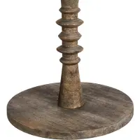Beliani Lot de 2 tables de rangement plateau rond en bois de manguier marron foncé design traditionnel salon
