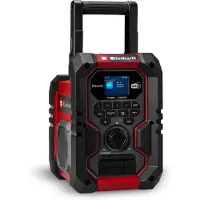 Einhell Radio de chantier sans fil – DAB+ / FM / Bluetooth – 2 haut-parleurs stéréo – Écran TFT couleur – Alimentation sur batterie ou secteur – IP65