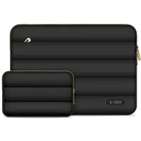 Tech-Protect Puffy Laptop Sleeve 13-14" with accessory pouch - Black (14"), Sac pour notebook, Noir