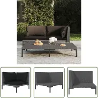 The Living Store Canapé de jardin avec coussins Poly Rattan semi-circulaire