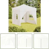 The Living Store Tente de réception pliable avec parois latérales Blanc 2x2 m