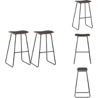 vidaXL Tabouret de bar 2 pcs. noir similicuir - Tabouret de bar