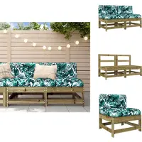 vidaXL Canapé central avec coussin 2 pcs. Pin Imprégné - Eléments de Canapé de Jardin
