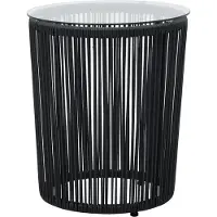 vidaXL Ensemble Bistro 3 pièces avec coussins rotin PE noir - Ensemble de meubles de jardin