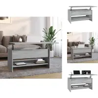 vidaXL Table basse Gris Sonoma 80x50x40 cm Bois composite - Tables basses