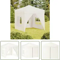 The Living Store Tente de réception pliante avec parois latérales Crème 2x2 m