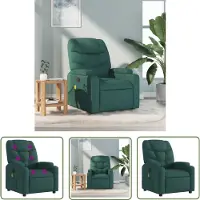 The Living Store Fauteuil de massage Vert foncé Tissu