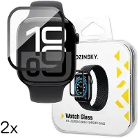 Wozinsky SzkÅo hartowane Full Glue do Apple Watch Series 10 42mm (2 szt.), Film de protection pour smartwatch, Transparent, Noir