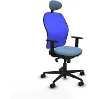 Piqueras Y Crespo Chaise de bureau avec appui-tête Jorquera 1D036N1 Bleu ciel