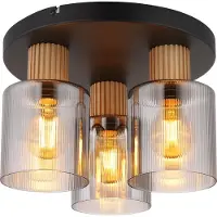 Globo Lighting Plafonnier métal noir mat, 3x E27